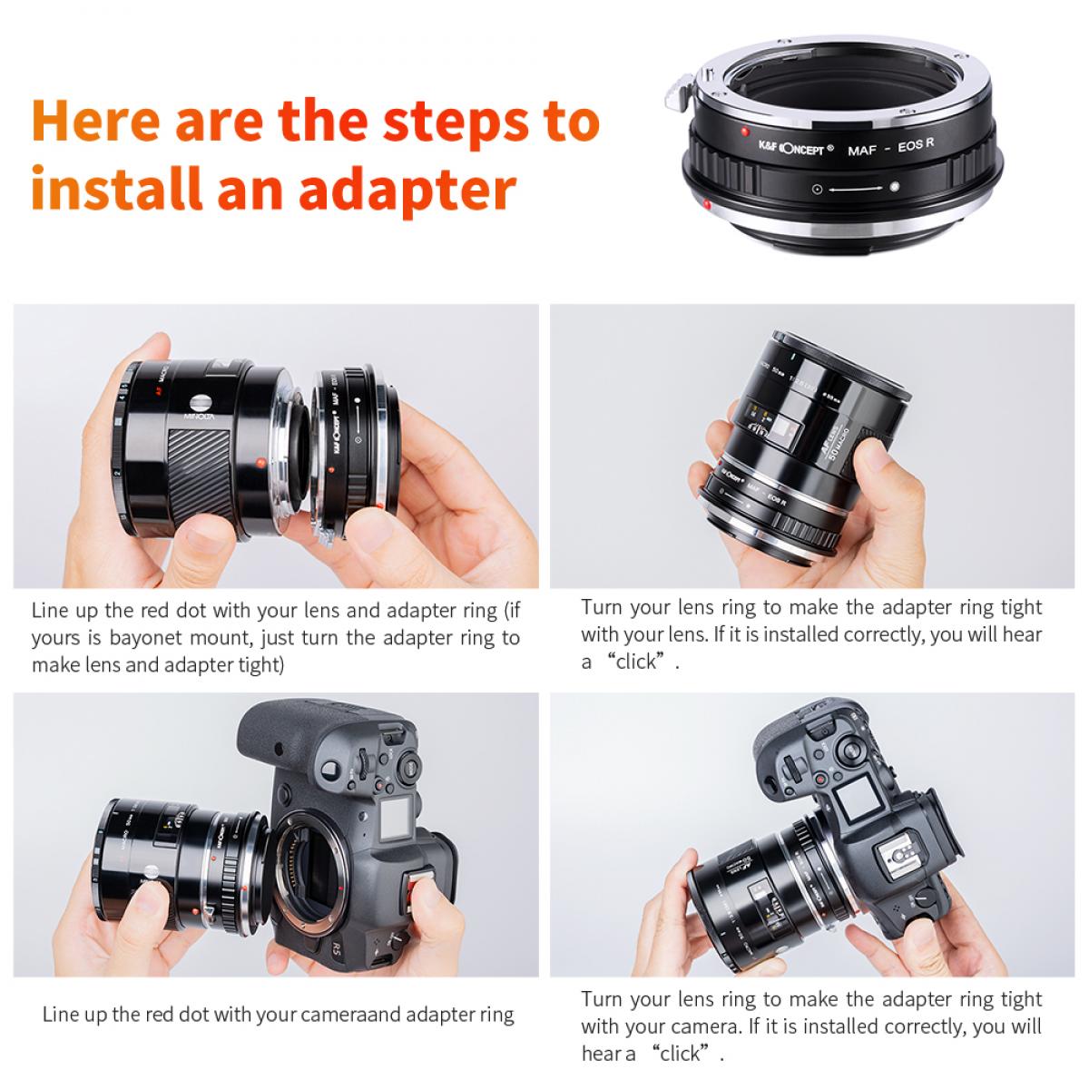 Minolta A / Sony A Lenses to Canon EOS R Mount Camera Adapter