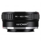 Adattatore da obiettivo Pentax PK a corpo macchina Sony FIT PRO per obiettivo K&F Concept