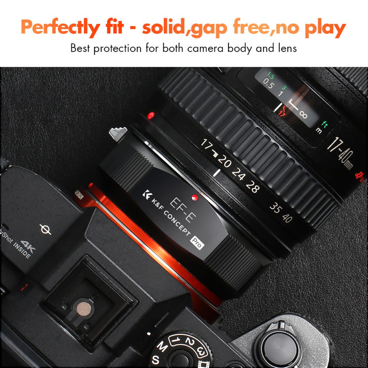 Nytt produkt: K&F Concept M12105 EOS-NEX PRO , Nytt i 2020-linjeadapter med høy presisjon (oransje)