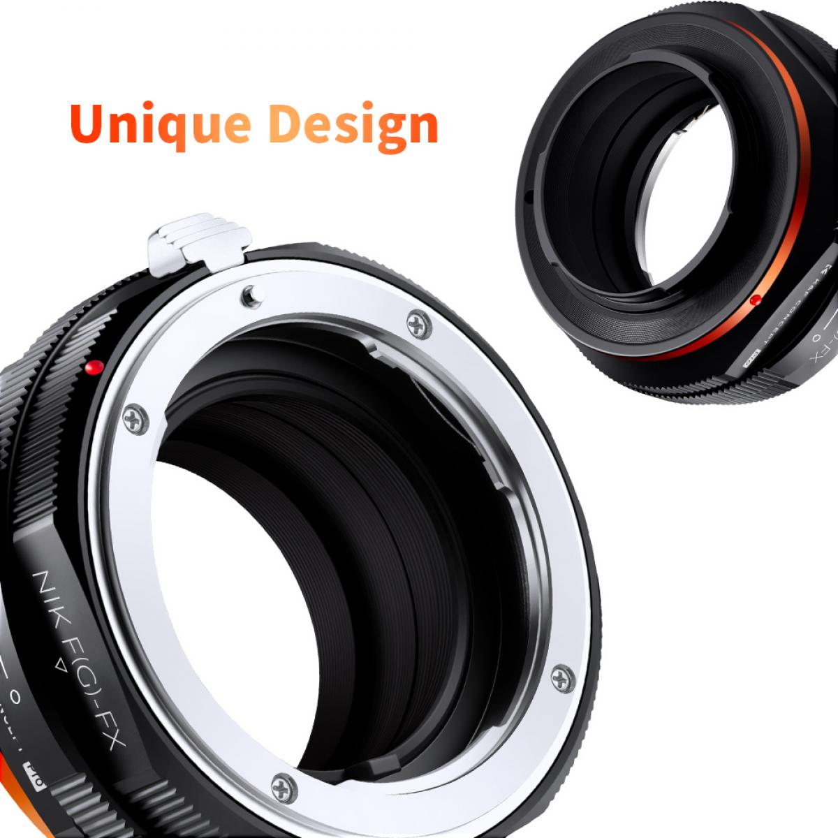 K&F Concept M18115 Nikon NIK(G)-FX FIT PRO,Novo em 2020 adaptador de lente de alta precisão (laranja)