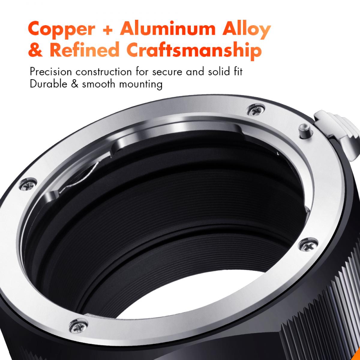 K&F Concept M17105 PK-NEX, ny i 2020 adapter med høy presisjon (oransje)