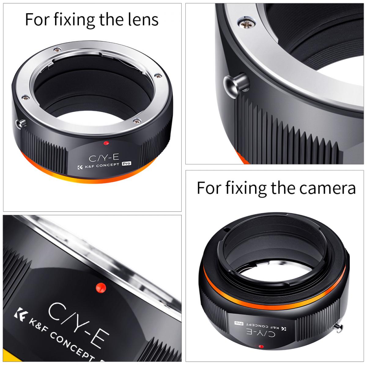 C/Y-Nex Pro -objektiivisovitin (oranssi) K&F Concept M14105 -objektiivisovitin