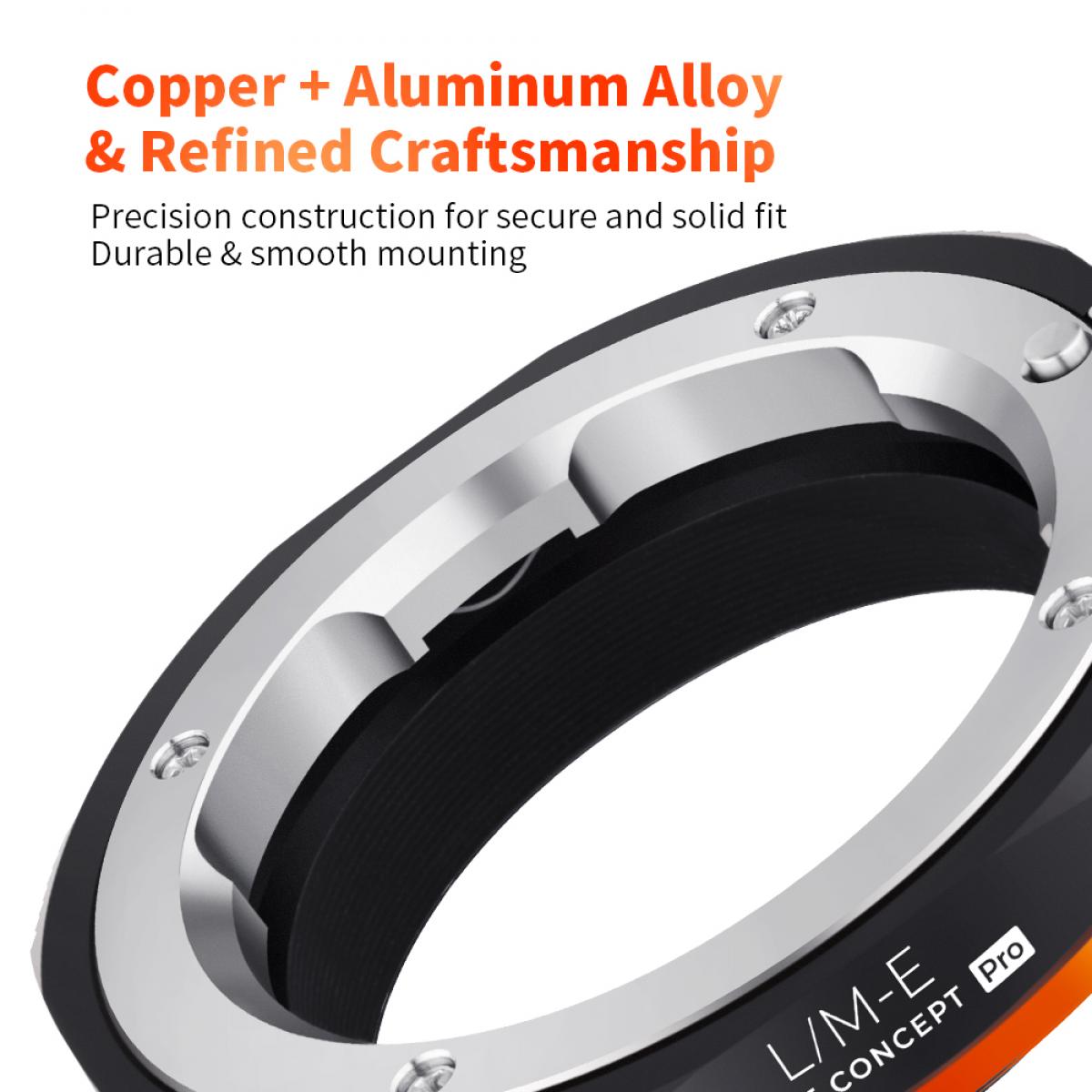 Leica M -kiinnityslinssit SONY NEX -kiinnitysrunkoon LM-NEX Pro K&F Concept M20105 -objektiivisovitin