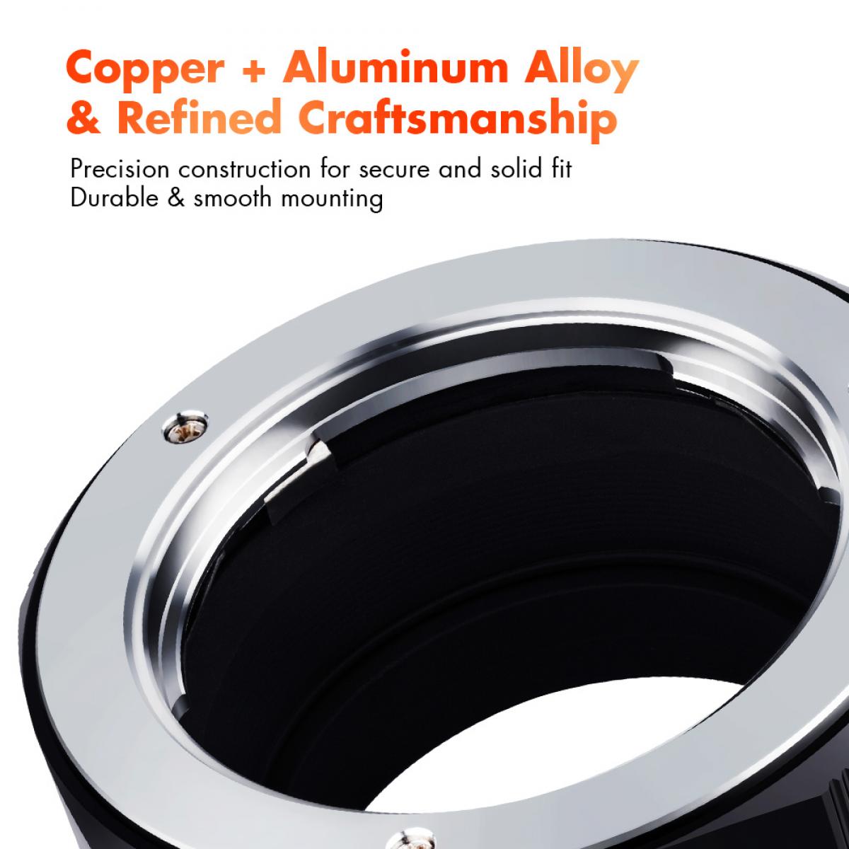 Minolta, Lokki, Pearl River -sarjan MD-linssit Fuji FX -kiinnitteiseen runkoon MD-FX PRO K&F Concept M15115 -objektiivisovitin