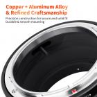 Anel adaptador de lente de alta precisão K&F Concept M13115, revestido com tinta fosca, laranja de oxidação secundária, FD-FX