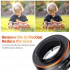 Anel adaptador de lente de alta precisão K&F Concept M13115, revestido com tinta fosca, laranja de oxidação secundária, FD-FX