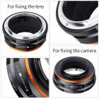 Anel adaptador de lente de alta precisão K&F Concept M13115, revestido com tinta fosca, laranja de oxidação secundária, FD-FX