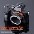 K&F Concept M16105 adapter med høy presisjonsring, belagt med matt maling, sekundær oksidasjonsorange, OM-NEX