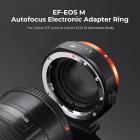 K&F Concept Auto Focus Lens Mount -sovitin EF/EF-S to EOS M elektroninen linssisovitin, joka on yhteensopiva Canon EF EF-S -kiinnitysobjektiivin ja