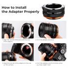 Nikonin F-sarjan objektiivi Sonyn E-sarjan kameraan, NIK-NEX IV PRO -objektiivikiinnityssovitin