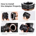 Minolta (SR / MD / MC) -sarjan objektiivi Sony E -sarjan kiinnityskameraan, MD-NEX IV PRO -high Precision -objektiivin kiinnityssovitin