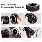 M42-M4/3 IV Manuel fokus Kompatibel med M42-objektiv og Micro Four Thirds (M4/3) monteringsadapter til kamerahus.