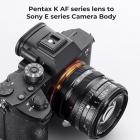 K&F Concept Pentax K objektivfeste til Sony E kamerahusadapterring, matt lakk, PK-E IV PRO