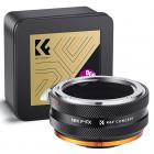 K&F Concept Nikon F Lens Mount para Fuji X Camera Body Body Adapter Ring, verniz fosco, NIK-FX IV FIT ART