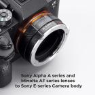 K&F Concept Sony Alpha A og Minolta AF objektivfeste til Sony E kamerahusadapterring, matt lakk, MAF-E IV PRO
