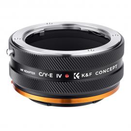 K&F Concept C / Y (Contax / Yashica) حامل عدسة SLR إلى حلقة مهايئ جسم كاميرا Sony E ، ورنيش غير لامع ، C / YE IV PRO