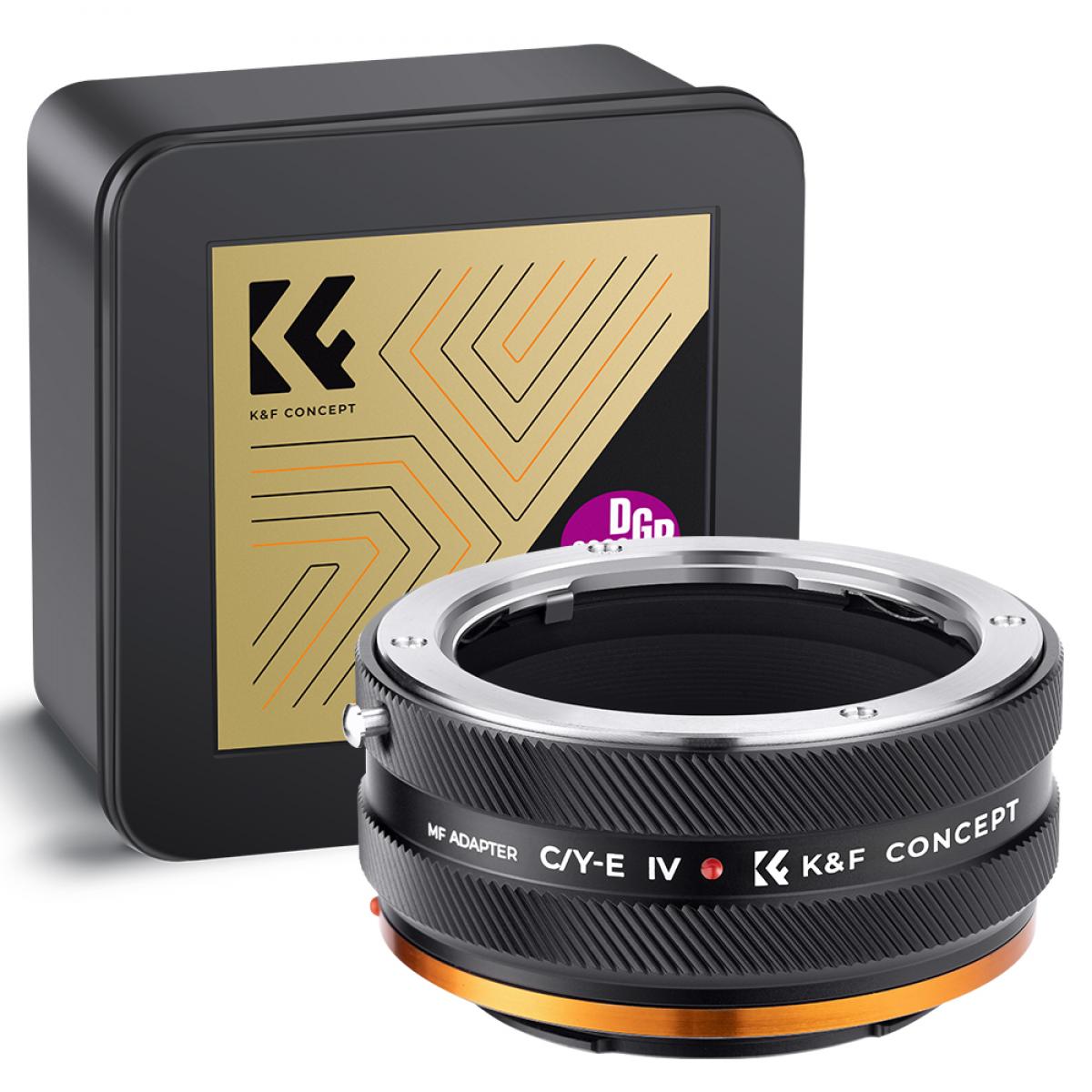 K&F Concept C / Y (Contax / Yashica) حامل عدسة SLR إلى حلقة مهايئ جسم كاميرا Sony E ، ورنيش غير لامع ، C / YE IV PRO