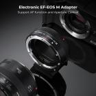 K&F Concept EF til EOS M-adapter, autofokus-linsemonteringsadapter for Canon EF EF-S-objektiv og Canon EOS M-monteringskameraer