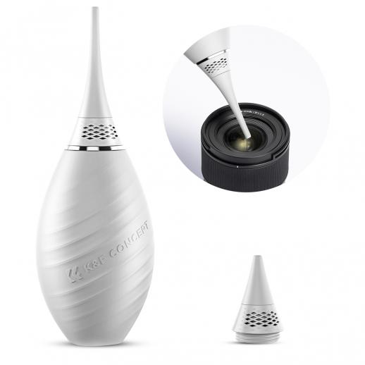 K&F Concept Bellows Câmera Power Bellows Limpeza Equipado com Bicos Longos com Ponta de Silicone Macio de Lente, Câmera, Sensor, DSLR, Teclado, Óptica, Branco