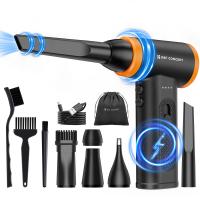 K&F Concept 12-1 - Spolveratore ad aria compressa senza spazzole, 3 marce regolabili, super potenza eolica, ricaricabile e portatile, per la pulizia profonda di computer, tastiere, asciugatura auto, casa - Sostituisce le bombolette di aria compressa