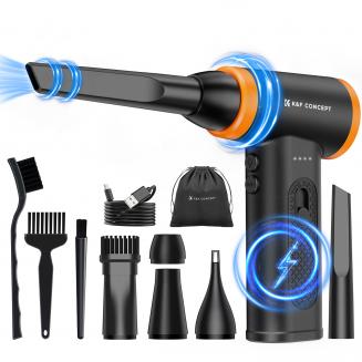K&F Concept Plumero de Aire Comprimido sin Escobillas, 3 Engranajes Ajustables, 120000 RPM Superpoder, Recargable y Portátil, con Carga Rápida, para la Limpieza Profunda de Ordenador, Teclado, Coche Seco, Hogar