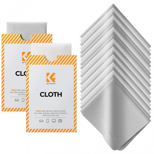 K&F Concept Premium mikrofiber rengjøringskluter, linse rengjøringsklut for kameralinser, briller, skjermer, kameraer, nettbrett - Vaskbar, 20 pakke, 6 x 7 tommer (15 x 18 cm)