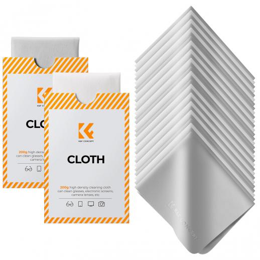 K&F Concept Premium mikrofiberrengjøringskluter, linsevaskeklut for kameralinser, briller, skjermer, kameraer, nettbrett - Vaskbar, 30 pakke, 6 x 7 tommer (15 x 18 cm)