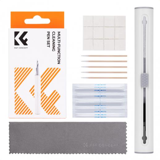 K&F Concept Airpod Cleaner Rengjøringsverktøysett, Multifunksjonsrengjøringspenn med myk børste, flokksvamp for rengjøring av Bluetooth-øretelefoner