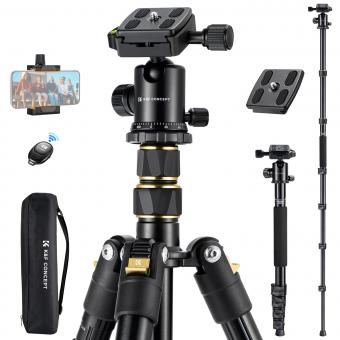 72''/184 cm Trépied Appareil Photo avec Télécommande Bluetooth, Trépied DSLR Léger et Compact en Aluminium, Macrophotographie, pour Les Voyages et Le Travail
