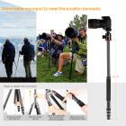 K&F Concept kolfiberkamerastativ, 4 avdelningar, 61 tum, lastkapacitet 26,46 lbs, monopod-kompatibel för DSLR och DV-kameror