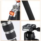 K&F Concept kolfiberkamerastativ, 4 avdelningar, 61 tum, lastkapacitet 26,46 lbs, monopod-kompatibel för DSLR och DV-kameror