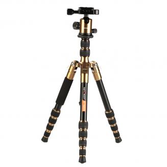 TM2235 Dourado Trip DSLR Tripé de alumínio da câmera com placa de liberação rápida de metal com cabeça de bola