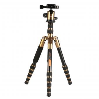K&F TM2235 （ذهبي كاميرا DSLR حامل ثلاثي القوائم من الألومنيوم للسفر مع رأس كروي معدني