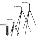 Mycket kompakt och lättviktig aluminiumresväskastativ med monopod 66 tum/161 cm, 360° panoramabollhuvud, kompatibel med DSLR-kameror, modell TM2834