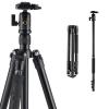 TM2524 Lightweight Travel Tripod Monopod for DSLR Camera Aluminum Ball Head