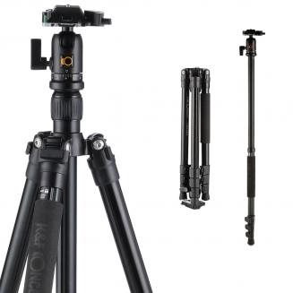 K&F Concept TM2524 lättviktigt resväskastativ-monopod för DSLR-kameror, aluminiumbollhuvud