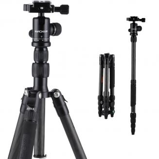 K&F Concept TC2235 kolfiberstativ-monopod-kit för DSLR-kameror, bollhuvud, 5 avdelningar