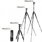 K&F Concept TC2235 kolfiberstativ-monopod-kit för DSLR-kameror, bollhuvud, 5 avdelningar