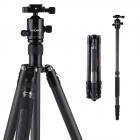K&F Concept TC3134C professionellt kolfiberstativ-monopod-kit för DSLR-kameror, bollhuvud, 4 avdelningar