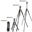 K&F Concept TC3134C professionellt kolfiberstativ-monopod-kit för DSLR-kameror, bollhuvud, 4 avdelningar