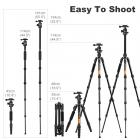 52"/134cm alumiininen kevyt kompakti jalusta 10kg / 22.04lbs kantavuus Canonille, Nikon DSLR -kameralle (toimitetaan vain Yhdysvaltoihin) (TM2515B)
