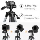 TM2324L Серый Портативный Компактный Штатив 56 дюймов для Мобильного Телефона Видеокамеры 3-полосный Поворотный Pan Tilt Head