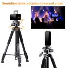 TM2624L Statyw do aparatu 69,7"/177 cm Statyw do telefonu o udźwigu 8,8 funta z 3-stronną głowicą panoramiczną i odłączanym monopodem do lustrzanek cyfrowych