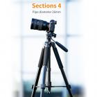 TM2624L Statyw do aparatu 69,7"/177 cm Statyw do telefonu o udźwigu 8,8 funta z 3-stronną głowicą panoramiczną i odłączanym monopodem do lustrzanek cyfrowych