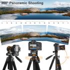 Штатив для телефона 69,7"/177 см Штатив для цифровой зеркальной фотокамеры, нагрузка 8,8 фунта, с креплением для телефона, поворотной головкой в ​​трех направлениях и съемным моноподом TM2624L