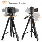 Штатив для телефона 69,7"/177 см Штатив для цифровой зеркальной фотокамеры, нагрузка 8,8 фунта, с креплением для телефона, поворотной головкой в ​​трех направлениях и съемным моноподом TM2624L