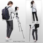 K&F Concept TM2624L 70inch treppiedi con 3-Way Pan Tilt testa grigio