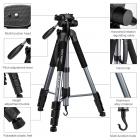 K&F Concept TM2624L 70inch treppiedi con 3-Way Pan Tilt testa grigio