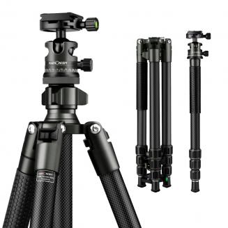 TC2634 (preto) portátil de fibra de carbono leve portátil para fotografia de viagem