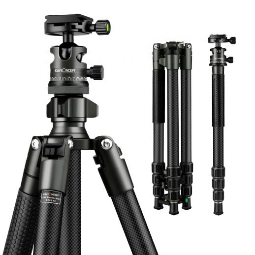 TC2634 (preto) portátil de fibra de carbono leve portátil para fotografia de viagem